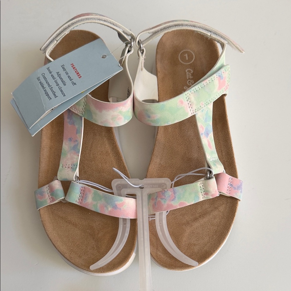 Girls Cat & Jack Pastel Sandals with Ankle Strap